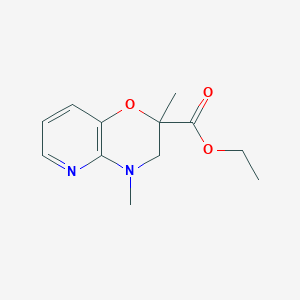 molecular formula C12H16N2O3 B7912329 ethyl 2,4-dimethyl-3,4-dihydro-2H-pyrido[3,2-b][1,4]oxazine-2-carboxylate 