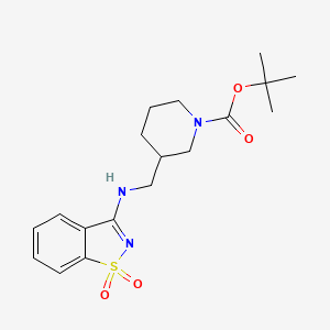 molecular formula C18H25N3O4S B7912336 tert-butyl 3-[[(1,1-dioxo-1,2-benzothiazol-3-yl)amino]methyl]piperidine-1-carboxylate 
