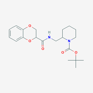 molecular formula C20H28N2O5 B7912337 2-{[(2,3-Dihydro-benzo[1,4]dioxine-2-carbonyl)-amino]-methyl}-piperidine-1-carboxylic acid tert-butyl ester 