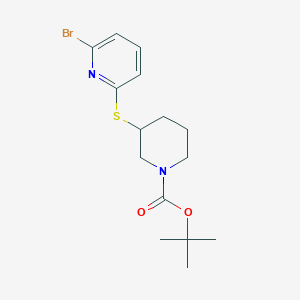 molecular formula C15H21BrN2O2S B7912372 3-(6-Bromo-pyridin-2-ylsulfanyl)-piperidine-1-carboxylic acid tert-butyl ester 