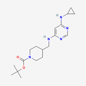 molecular formula C18H29N5O2 B7912428 4-[(6-Cyclopropylamino-pyrimidin-4-ylamino)-methyl]-piperidine-1-carboxylic acid tert-butyl ester 