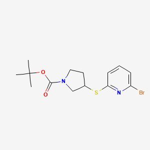 molecular formula C14H19BrN2O2S B7912473 3-(6-Bromo-pyridin-2-ylsulfanyl)-pyrrolidine-1-carboxylic acid tert-butyl ester 