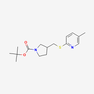 molecular formula C16H24N2O2S B7912481 3-(5-Methyl-pyridin-2-ylsulfanylmethyl)-pyrrolidine-1-carboxylic acid tert-butyl ester 