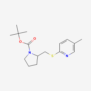 molecular formula C16H24N2O2S B7912485 2-(5-Methyl-pyridin-2-ylsulfanylmethyl)-pyrrolidine-1-carboxylic acid tert-butyl ester 