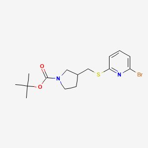 molecular formula C15H21BrN2O2S B7912488 3-(6-Bromo-pyridin-2-ylsulfanylmethyl)-pyrrolidine-1-carboxylic acid tert-butyl ester 