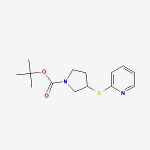 molecular formula C14H20N2O2S B7912512 3-(Pyridin-2-ylsulfanyl)-pyrrolidine-1-carboxylic acid tert-butyl ester 