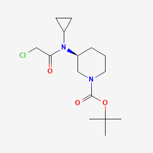 molecular formula C15H25ClN2O3 B7912550 (S)-3-[(2-Chloro-acetyl)-cyclopropyl-amino]-piperidine-1-carboxylic acid tert-butyl ester 