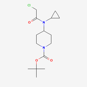 molecular formula C15H25ClN2O3 B7912555 4-[(2-Chloro-acetyl)-cyclopropyl-amino]-piperidine-1-carboxylic acid tert-butyl ester 
