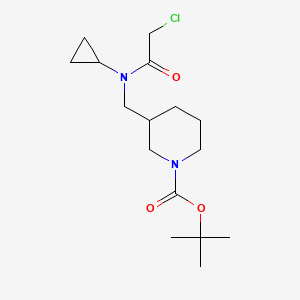 molecular formula C16H27ClN2O3 B7912562 3-{[(2-Chloro-acetyl)-cyclopropyl-amino]-methyl}-piperidine-1-carboxylic acid tert-butyl ester 