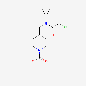 molecular formula C16H27ClN2O3 B7912568 tert-Butyl 4-((2-chloro-N-cyclopropylacetamido)methyl)piperidine-1-carboxylate 