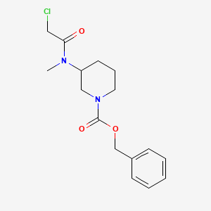 molecular formula C16H21ClN2O3 B7912620 3-[(2-Chloro-acetyl)-methyl-amino]-piperidine-1-carboxylic acid benzyl ester 