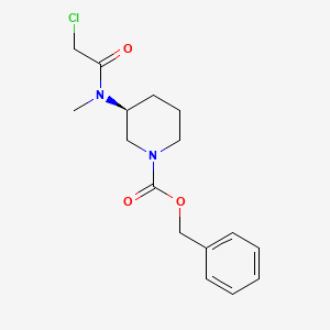 molecular formula C16H21ClN2O3 B7912623 (S)-3-[(2-Chloro-acetyl)-methyl-amino]-piperidine-1-carboxylic acid benzyl ester 