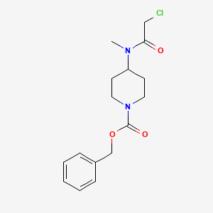 molecular formula C16H21ClN2O3 B7912630 4-[(2-Chloro-acetyl)-methyl-amino]-piperidine-1-carboxylic acid benzyl ester 