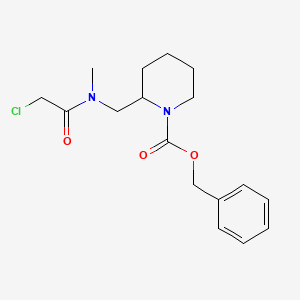 molecular formula C17H23ClN2O3 B7912635 2-{[(2-Chloro-acetyl)-methyl-amino]-methyl}-piperidine-1-carboxylic acid benzyl ester 