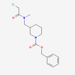 molecular formula C17H23ClN2O3 B7912638 3-{[(2-Chloro-acetyl)-methyl-amino]-methyl}-piperidine-1-carboxylic acid benzyl ester 