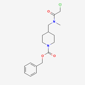 molecular formula C17H23ClN2O3 B7912641 4-{[(2-Chloro-acetyl)-methyl-amino]-methyl}-piperidine-1-carboxylic acid benzyl ester 