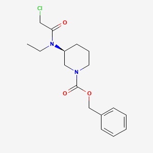 molecular formula C17H23ClN2O3 B7912656 (S)-3-[(2-Chloro-acetyl)-ethyl-amino]-piperidine-1-carboxylic acid benzyl ester 