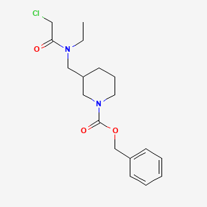 molecular formula C18H25ClN2O3 B7912664 3-{[(2-Chloro-acetyl)-ethyl-amino]-methyl}-piperidine-1-carboxylic acid benzyl ester 