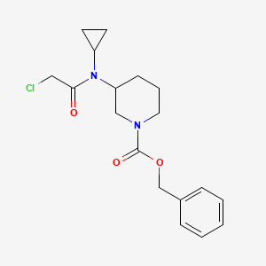 molecular formula C18H23ClN2O3 B7912701 3-[(2-Chloro-acetyl)-cyclopropyl-amino]-piperidine-1-carboxylic acid benzyl ester 