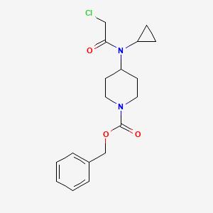 molecular formula C18H23ClN2O3 B7912713 4-[(2-Chloro-acetyl)-cyclopropyl-amino]-piperidine-1-carboxylic acid benzyl ester 