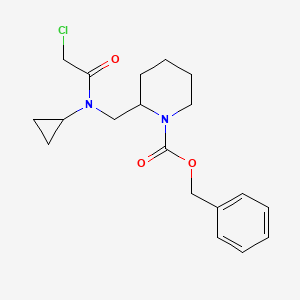 molecular formula C19H25ClN2O3 B7912714 2-{[(2-Chloro-acetyl)-cyclopropyl-amino]-methyl}-piperidine-1-carboxylic acid benzyl ester 