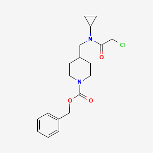 molecular formula C19H25ClN2O3 B7912726 4-{[(2-Chloro-acetyl)-cyclopropyl-amino]-methyl}-piperidine-1-carboxylic acid benzyl ester 
