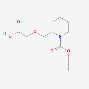 molecular formula C13H23NO5 B7912731 2-Carboxymethoxymethyl-piperidine-1-carboxylic acid tert-butyl ester 
