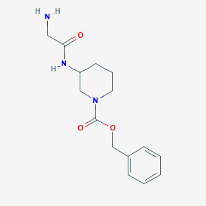 molecular formula C15H21N3O3 B7912737 3-(2-Amino-acetylamino)-piperidine-1-carboxylic acid benzyl ester 