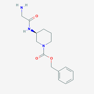 molecular formula C15H21N3O3 B7912741 (S)-3-(2-Amino-acetylamino)-piperidine-1-carboxylic acid benzyl ester 