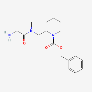 molecular formula C17H25N3O3 B7912780 2-{[(2-Amino-acetyl)-methyl-amino]-methyl}-piperidine-1-carboxylic acid benzyl ester 