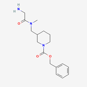 molecular formula C17H25N3O3 B7912788 3-{[(2-Amino-acetyl)-methyl-amino]-methyl}-piperidine-1-carboxylic acid benzyl ester 