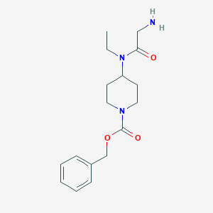 molecular formula C17H25N3O3 B7912802 4-[(2-Amino-acetyl)-ethyl-amino]-piperidine-1-carboxylic acid benzyl ester 