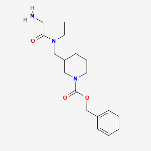 molecular formula C18H27N3O3 B7912810 3-{[(2-Amino-acetyl)-ethyl-amino]-methyl}-piperidine-1-carboxylic acid benzyl ester 