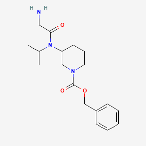 molecular formula C18H27N3O3 B7912824 3-[(2-Amino-acetyl)-isopropyl-amino]-piperidine-1-carboxylic acid benzyl ester 