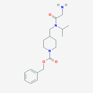 molecular formula C19H29N3O3 B7912835 4-{[(2-Amino-acetyl)-isopropyl-amino]-methyl}-piperidine-1-carboxylic acid benzyl ester 