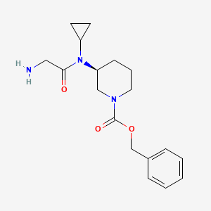 molecular formula C18H25N3O3 B7912843 (S)-3-[(2-Amino-acetyl)-cyclopropyl-amino]-piperidine-1-carboxylic acid benzyl ester 