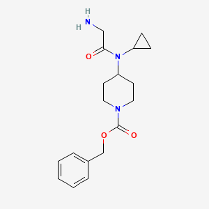 molecular formula C18H25N3O3 B7912845 4-[(2-Amino-acetyl)-cyclopropyl-amino]-piperidine-1-carboxylic acid benzyl ester 