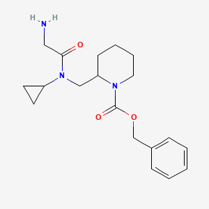 molecular formula C19H27N3O3 B7912848 2-{[(2-Amino-acetyl)-cyclopropyl-amino]-methyl}-piperidine-1-carboxylic acid benzyl ester 
