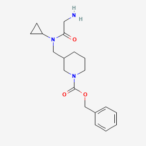 molecular formula C19H27N3O3 B7912856 3-{[(2-Amino-acetyl)-cyclopropyl-amino]-methyl}-piperidine-1-carboxylic acid benzyl ester 