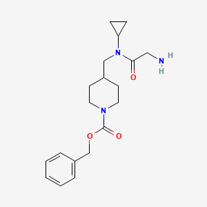 molecular formula C19H27N3O3 B7912861 4-{[(2-Amino-acetyl)-cyclopropyl-amino]-methyl}-piperidine-1-carboxylic acid benzyl ester 