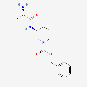 molecular formula C16H23N3O3 B7912878 (S)-3-((S)-2-Amino-propionylamino)-piperidine-1-carboxylic acid benzyl ester 