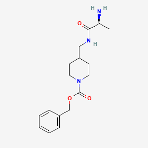 molecular formula C17H25N3O3 B7912887 4-[((S)-2-Amino-propionylamino)-methyl]-piperidine-1-carboxylic acid benzyl ester 
