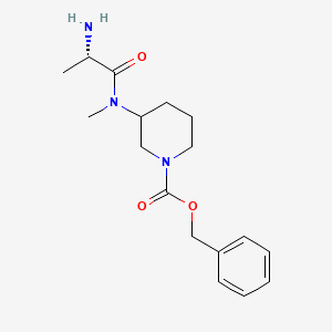 molecular formula C17H25N3O3 B7912893 3-[((S)-2-Amino-propionyl)-methyl-amino]-piperidine-1-carboxylic acid benzyl ester 