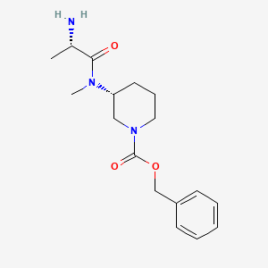 molecular formula C17H25N3O3 B7912898 (R)-3-[((S)-2-Amino-propionyl)-methyl-amino]-piperidine-1-carboxylic acid benzyl ester 