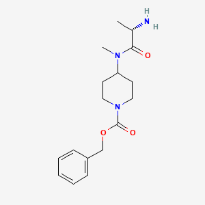 molecular formula C17H25N3O3 B7912913 4-[((S)-2-Amino-propionyl)-methyl-amino]-piperidine-1-carboxylic acid benzyl ester 