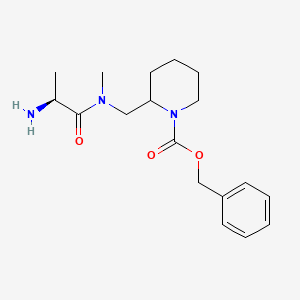 molecular formula C18H27N3O3 B7912917 2-{[((S)-2-Amino-propionyl)-methyl-amino]-methyl}-piperidine-1-carboxylic acid benzyl ester 
