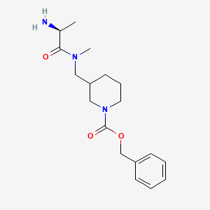 molecular formula C18H27N3O3 B7912918 3-{[((S)-2-Amino-propionyl)-methyl-amino]-methyl}-piperidine-1-carboxylic acid benzyl ester 