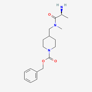molecular formula C18H27N3O3 B7912923 4-{[((S)-2-Amino-propionyl)-methyl-amino]-methyl}-piperidine-1-carboxylic acid benzyl ester 