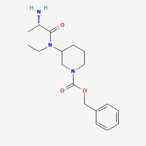 molecular formula C18H27N3O3 B7912932 3-[((S)-2-Amino-propionyl)-ethyl-amino]-piperidine-1-carboxylic acid benzyl ester 