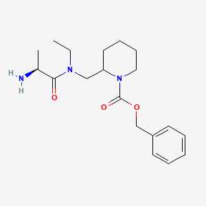 molecular formula C19H29N3O3 B7912945 2-{[((S)-2-Amino-propionyl)-ethyl-amino]-methyl}-piperidine-1-carboxylic acid benzyl ester 